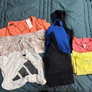 Bundle of 8 Women’s Large Athletic Wear, including Lululemon, Adidas and CK